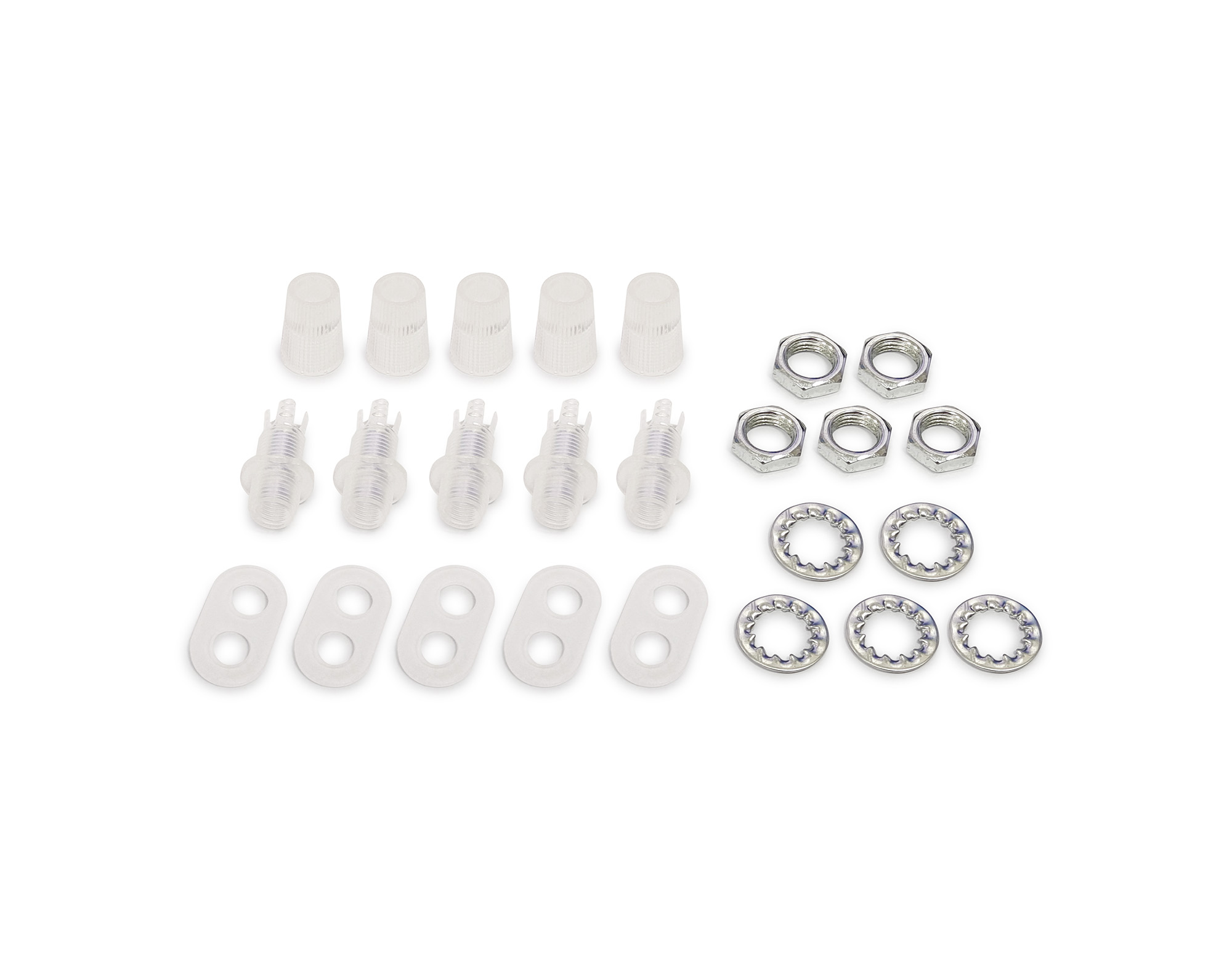 Hayes 1.4cm 5pcs Compression Cable Grip Pack Clear